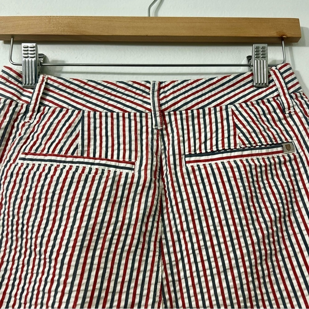 Brixton Striped 100% Cotton Seersucker Retro Preppy High Rise Chino Shorts Sze 2 - Picture 7 of 11